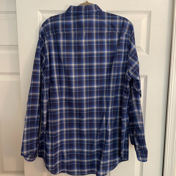 Vince Plaid Long Sleeve Button Down Shirt Blue XL - Picture 3 of 5